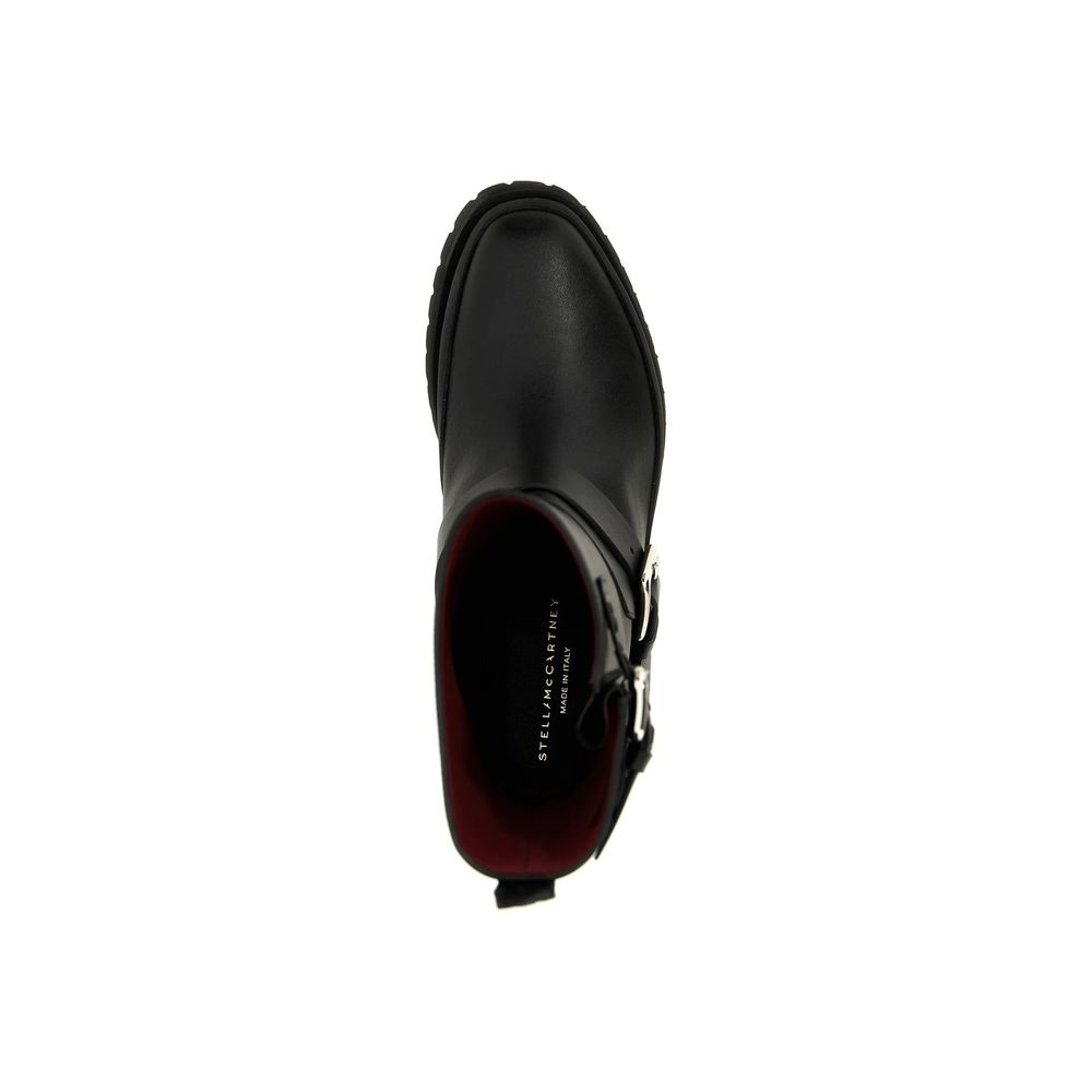Stivali stringati in poliestere nero Stella McCartney