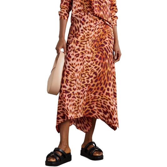 Gonna midi in seta arancione Stella McCartney