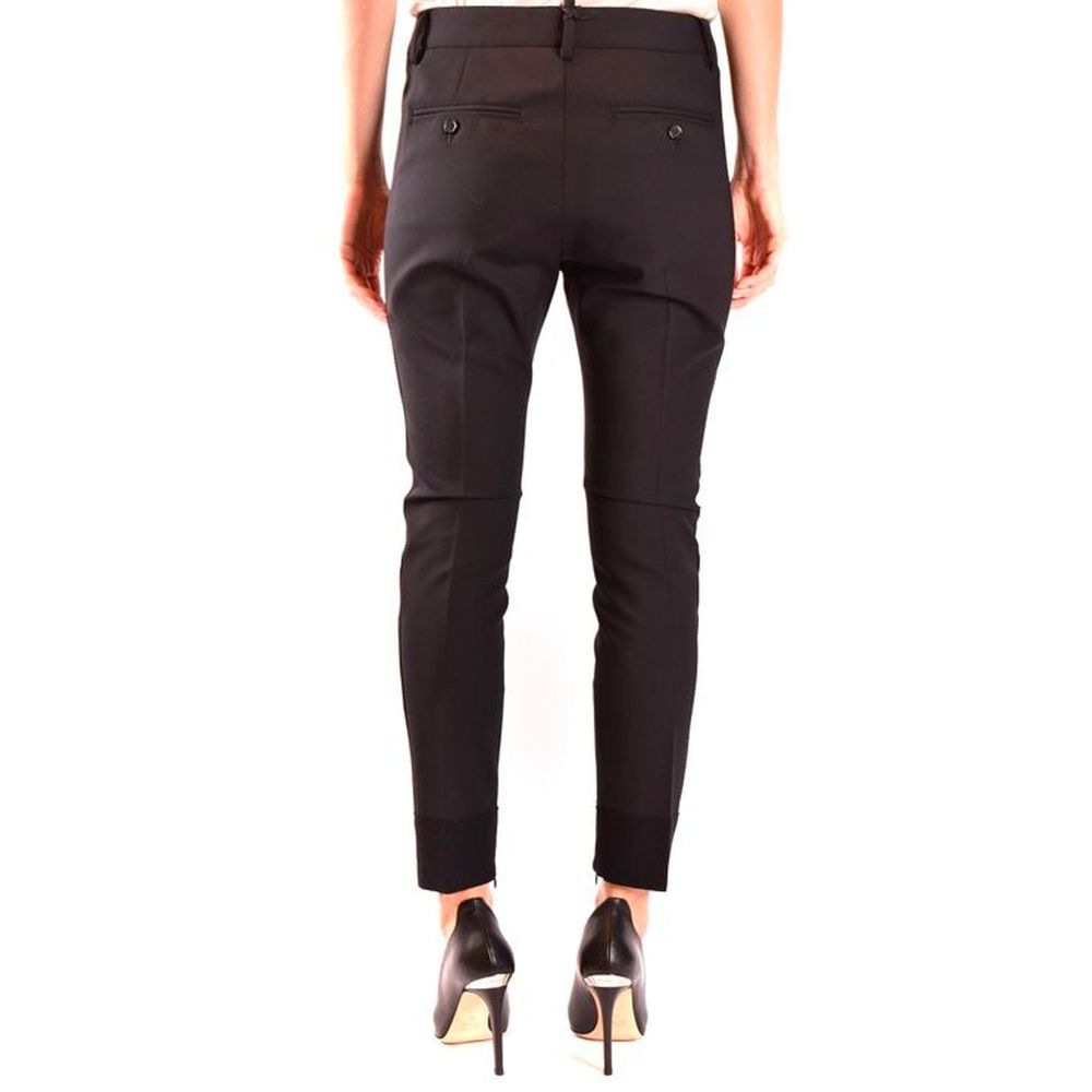 Pantaloni eleganti in lana nera Dsquared²