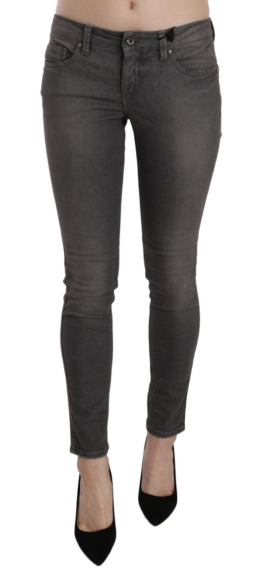 Jeans skinny a vita bassa grigi lavati di Costume National
