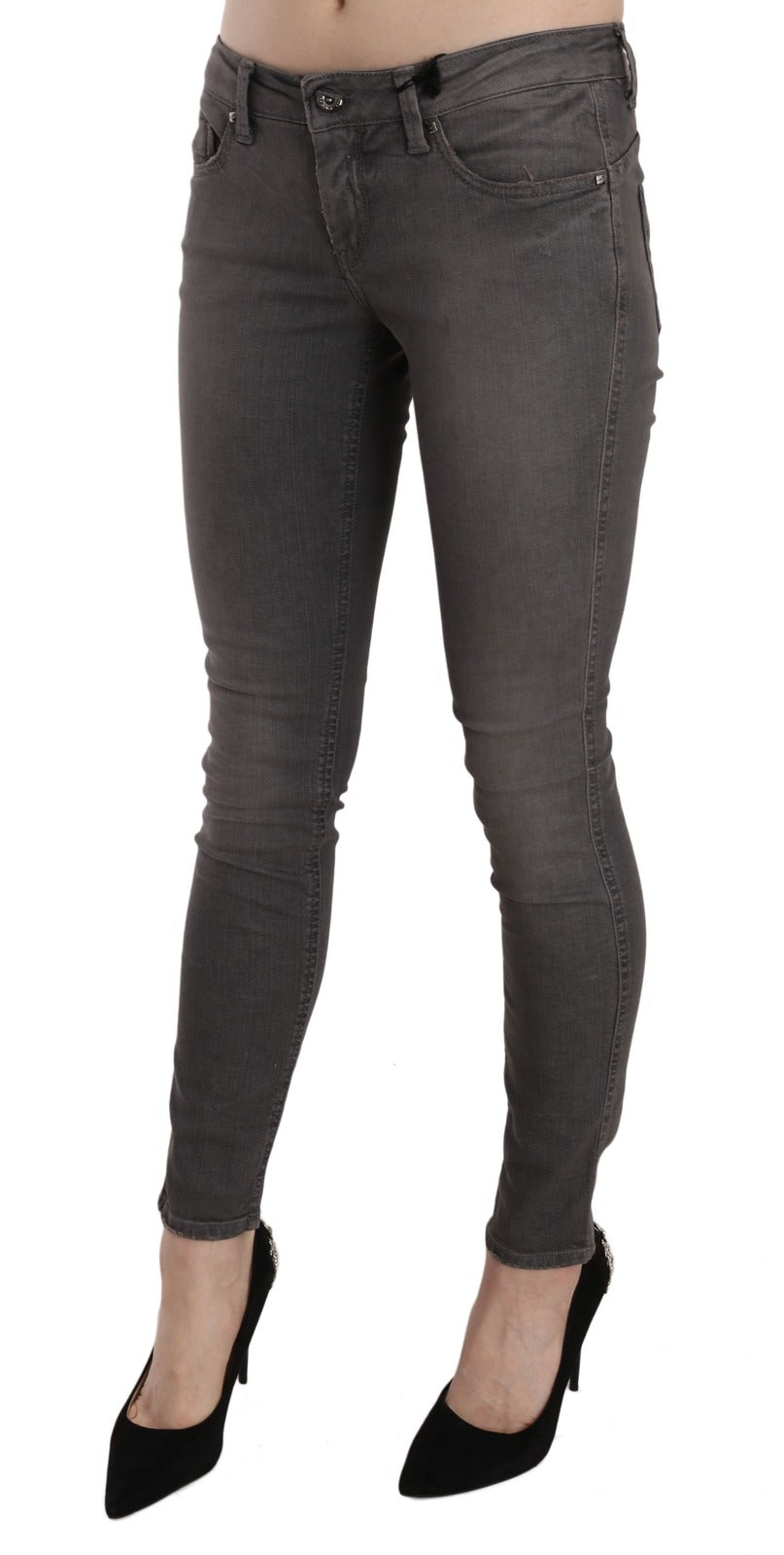 Jeans skinny a vita bassa grigi lavati di Costume National