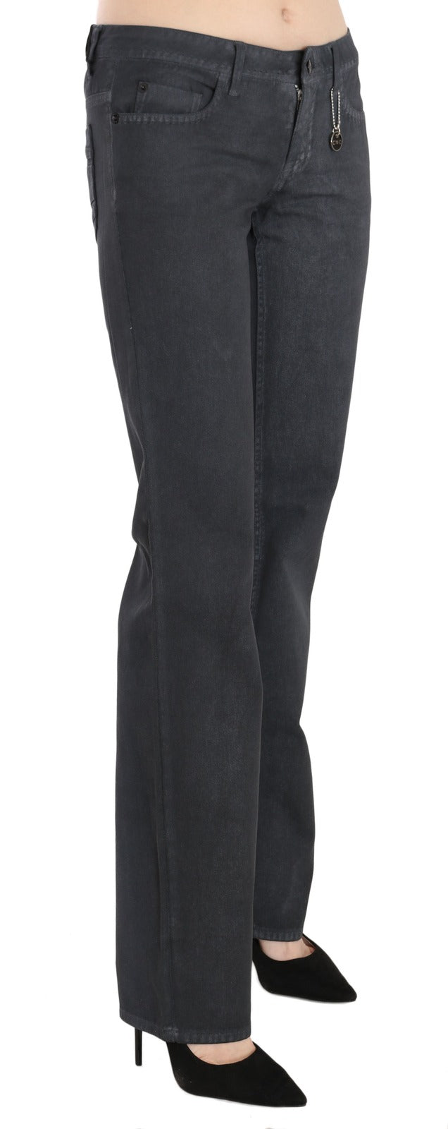 Jeans con pantaloni in denim dritti a vita bassa grigi Costume National