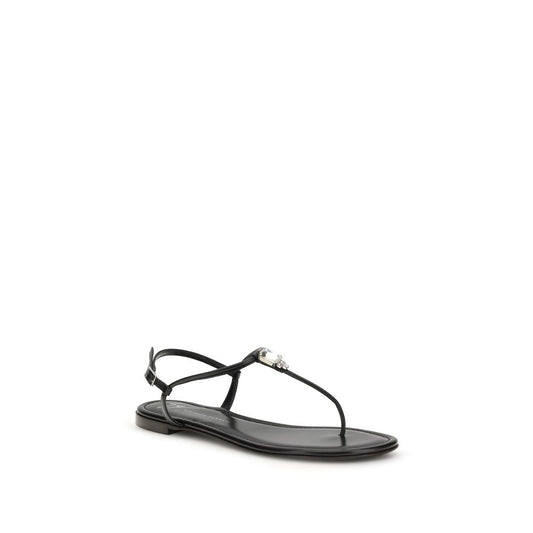 Giuseppe Zanotti Sandali bassi Bos Taurus in pelle di vitello nera