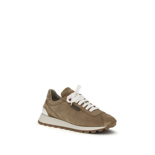 Brunello Cucinelli Sneakers con plateau in gomma beige