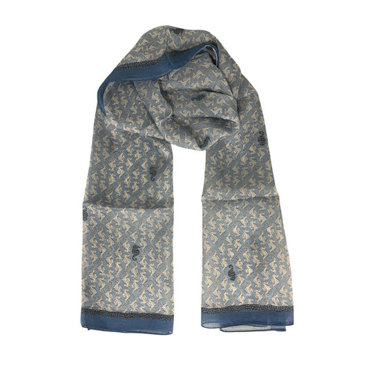 Sciarpa da donna in seta blu Borbonese