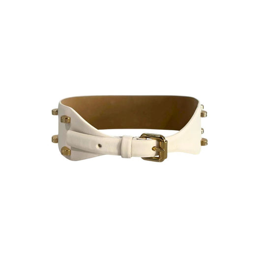 Cintura da donna in vera pelle bianca Borbonese