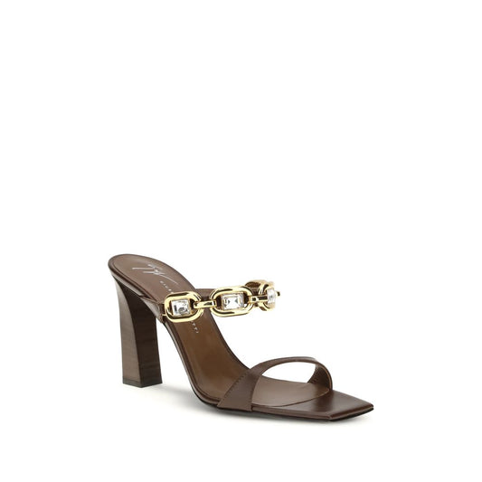 Giuseppe Zanotti Sandali Bos Taurus in pelle di vitello marrone
