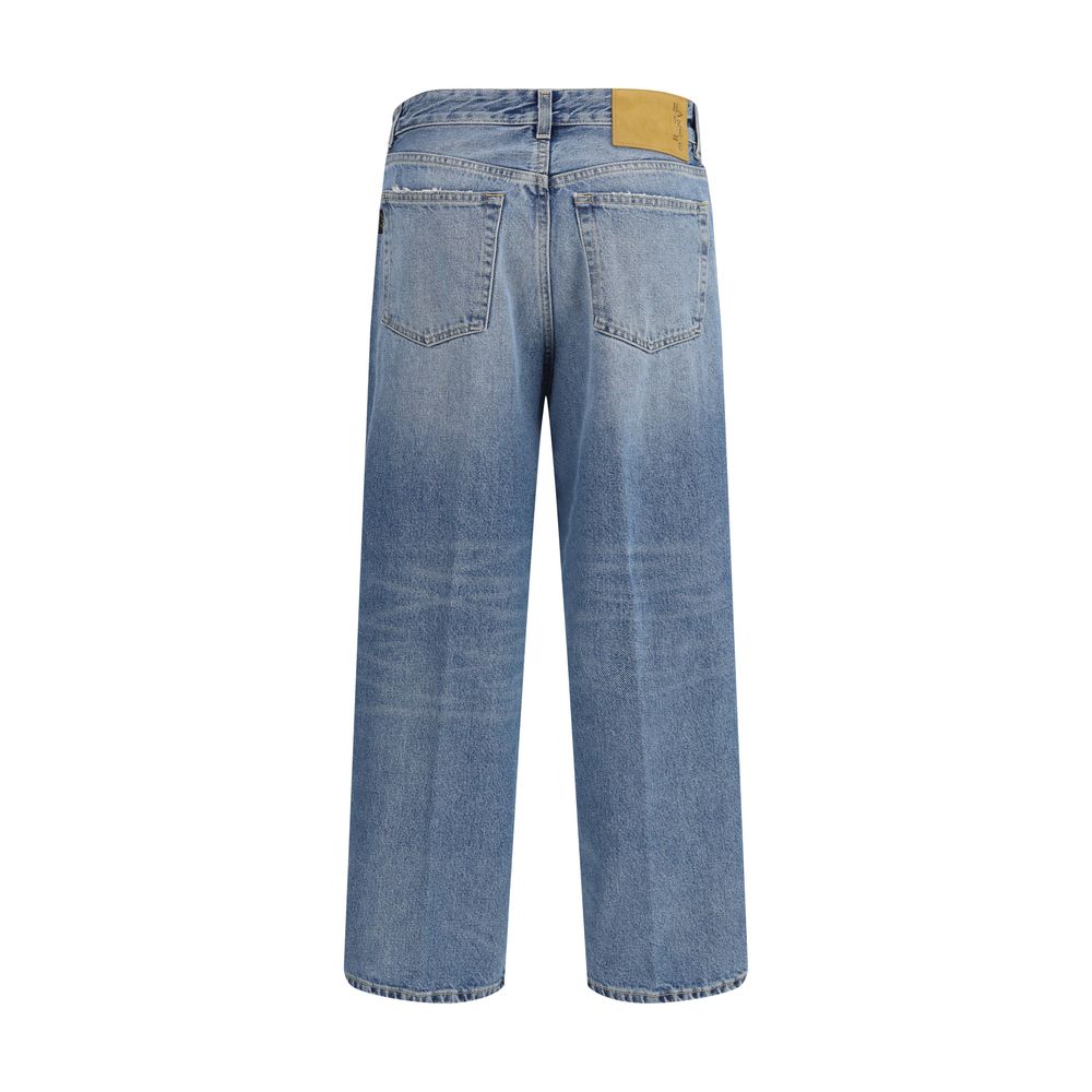 Jeans boyfriend in cotone blu Haikure