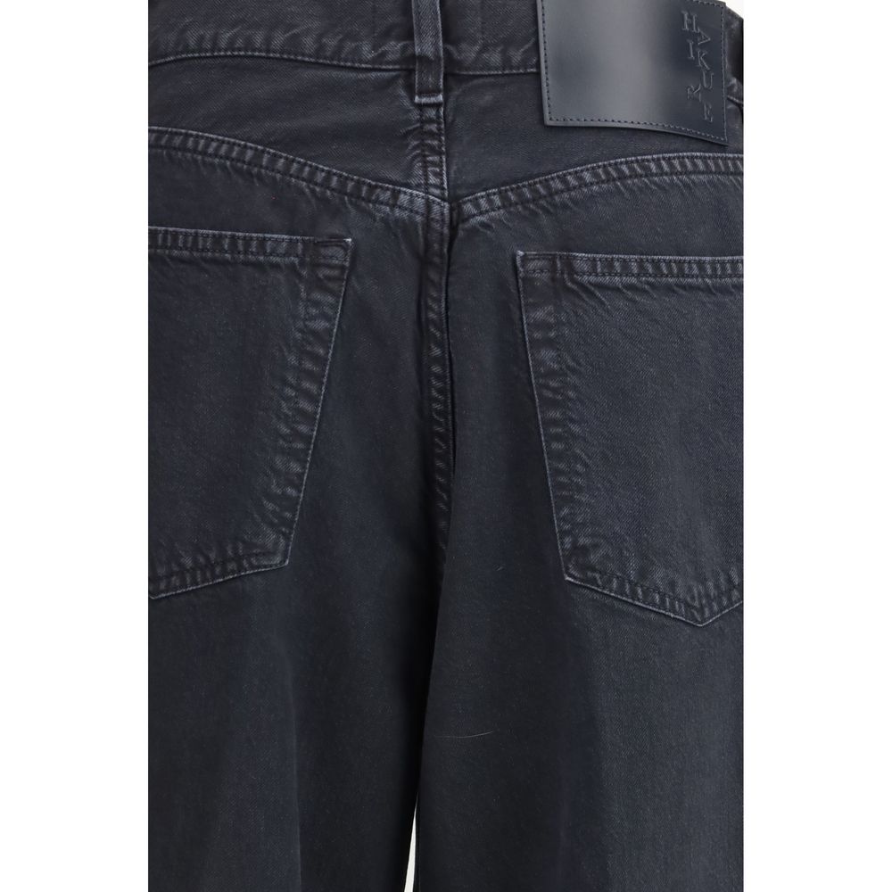 Jeans a gamba dritta in cotone nero Haikure