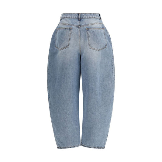 Jeans dritti in cotone blu Rohe