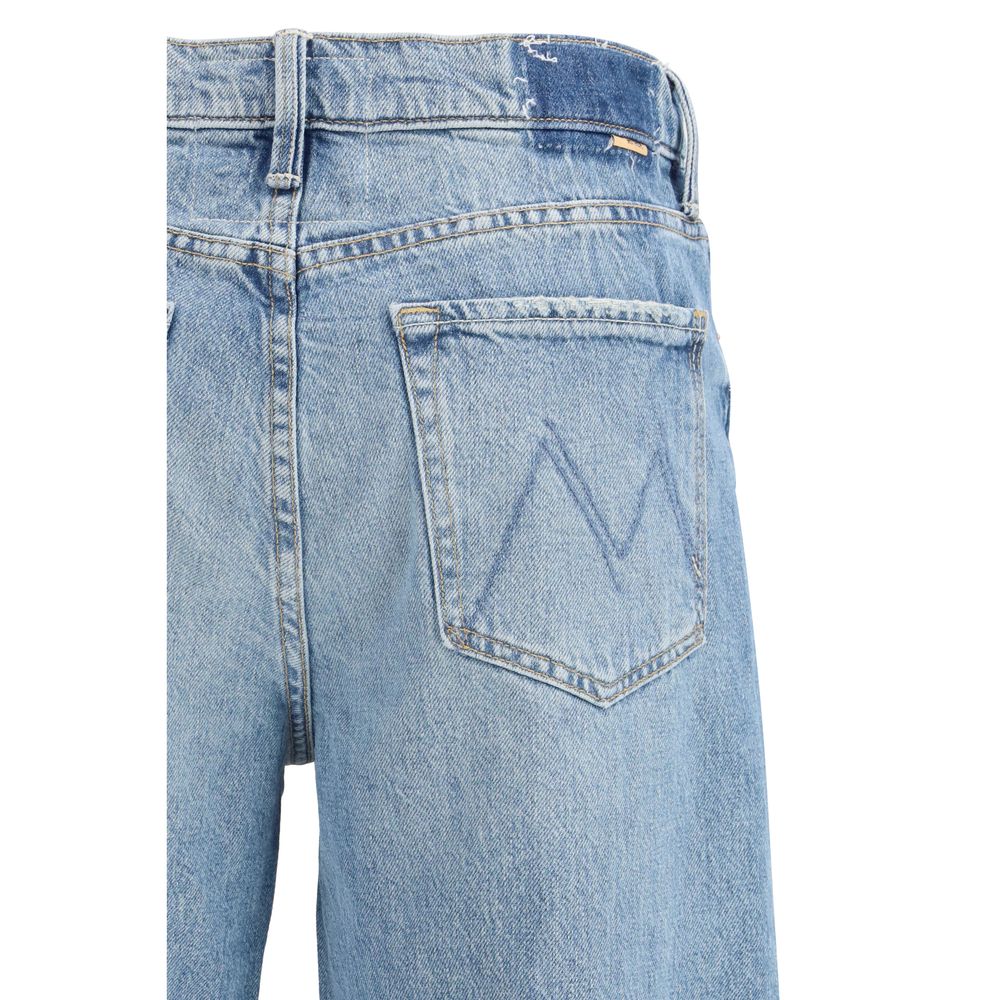 Jeans cropped in cotone blu denim Mother