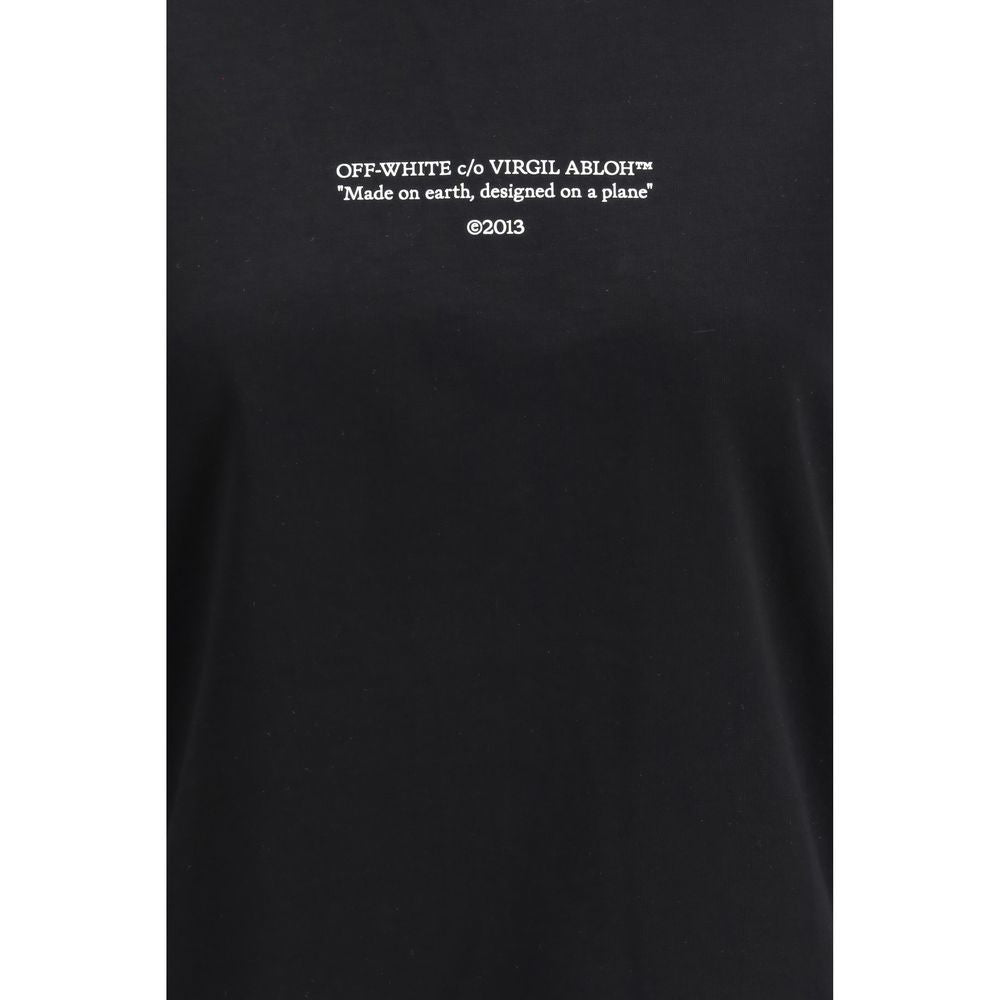 T-shirt in cotone nero bianco sporco