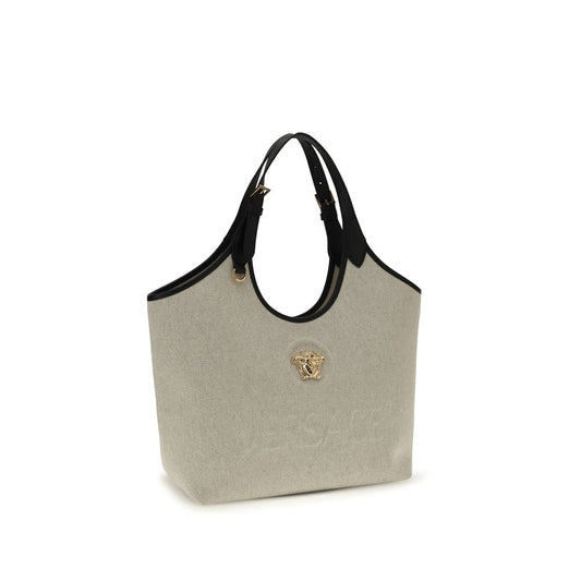 Borsa a tracolla Versace in cotone beige