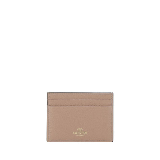 Portafoglio Valentino Garavani in pelle di vitello beige Bos Taurus