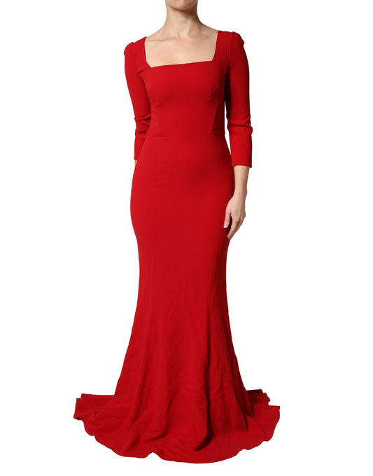 Abito a sirena aderente in viscosa rossa Dolce & Gabbana