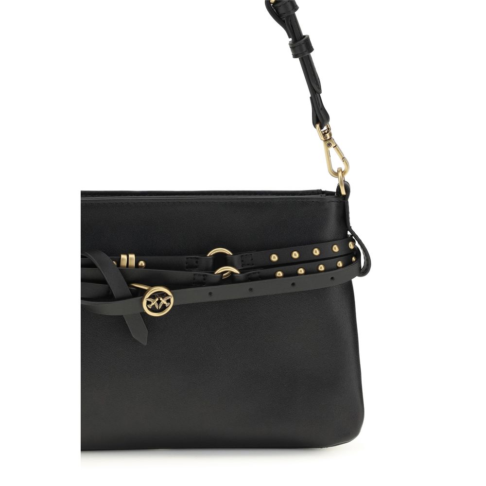 Borsa a tracolla PINKO Bos Taurus in pelle di vitello nera