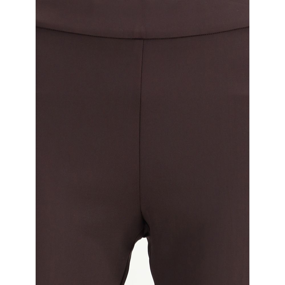 Pantaloni svasati in elastan marrone Avenue Montaigne