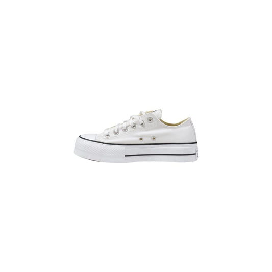 Sneakers Converse bianche in tessuto con plateau