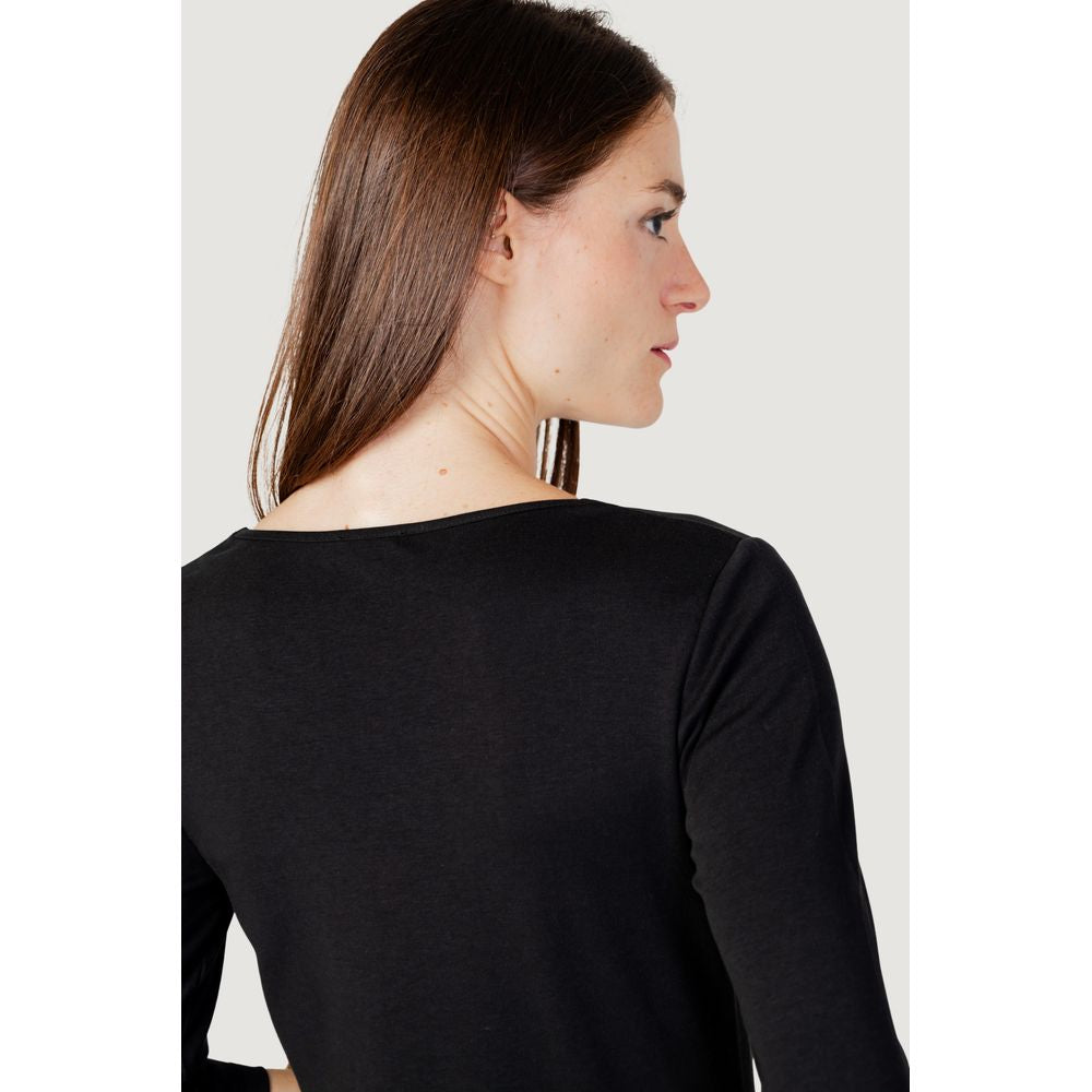 Maglietta a maniche lunghe in cotone nero Street One
