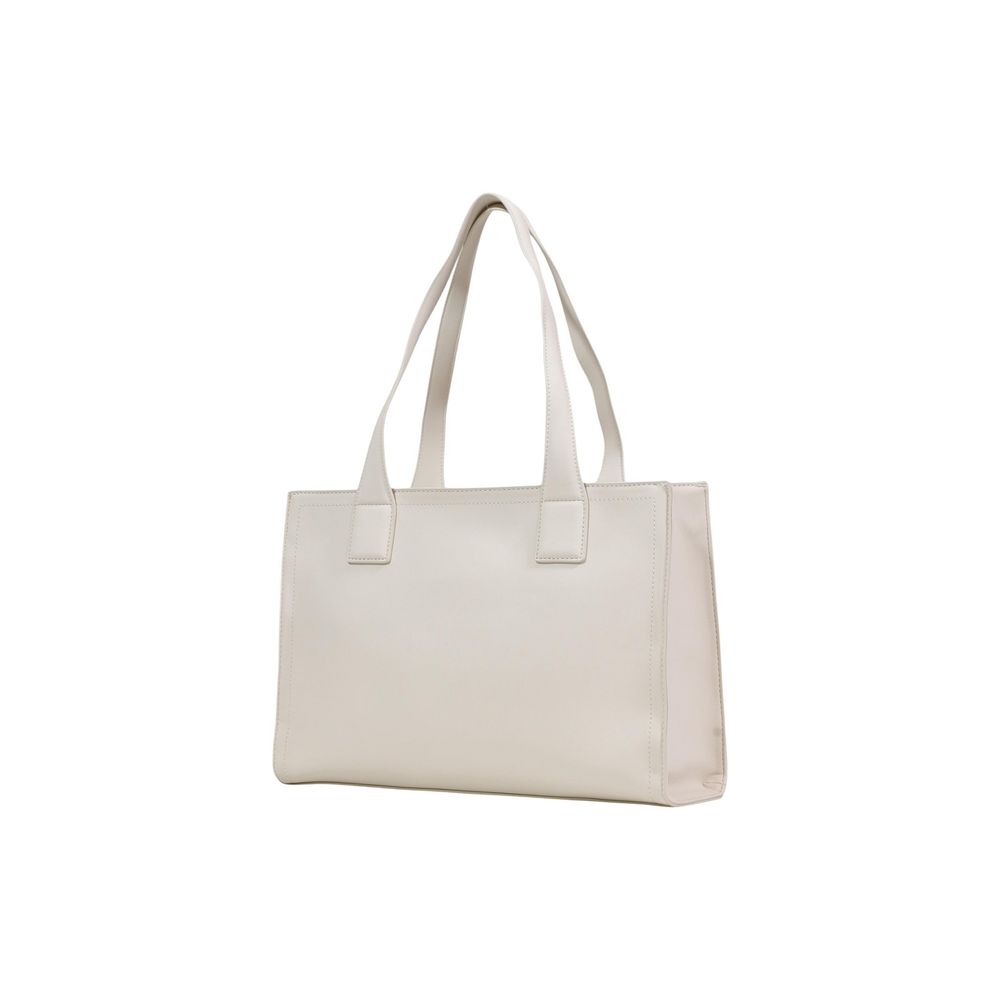 Borsa a mano in polietilene beige Love Moschino