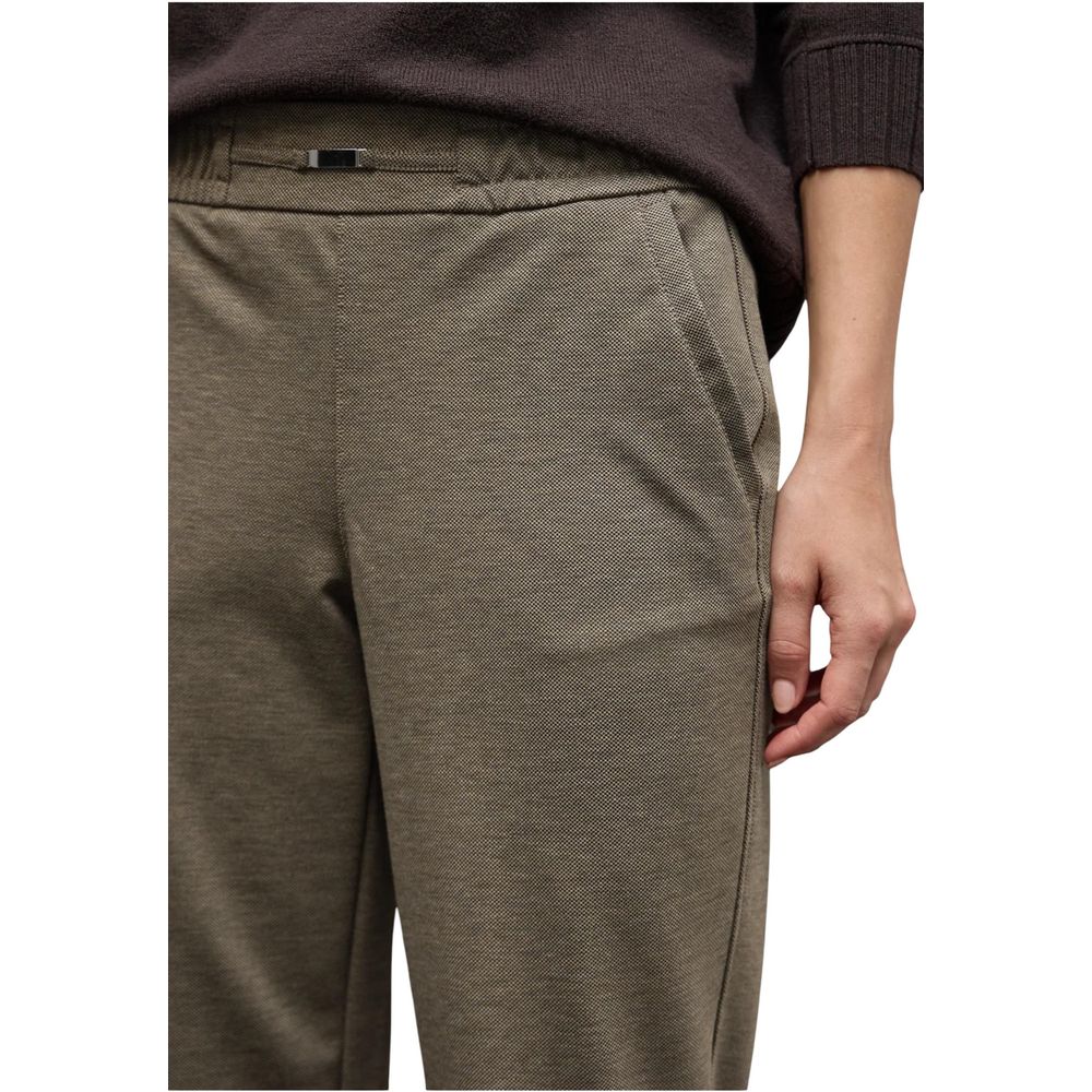 Pantaloni casual in poliestere marrone Street One
