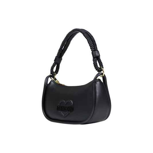 Borsa a mano nera in polietilene Love Moschino