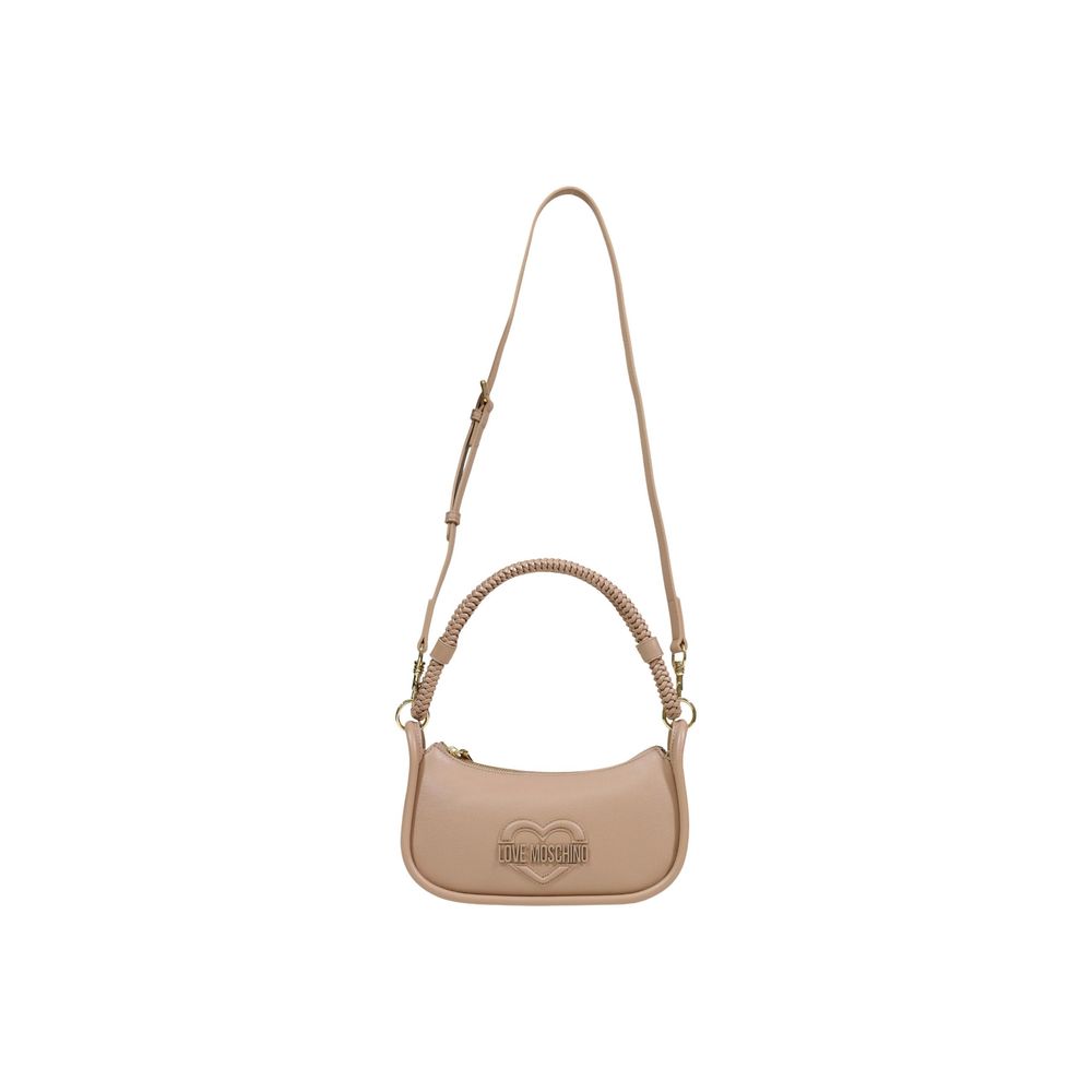 Borsa a mano in polietilene beige Love Moschino