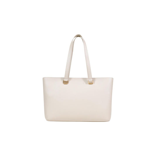 Borsa a mano in polietilene beige Love Moschino