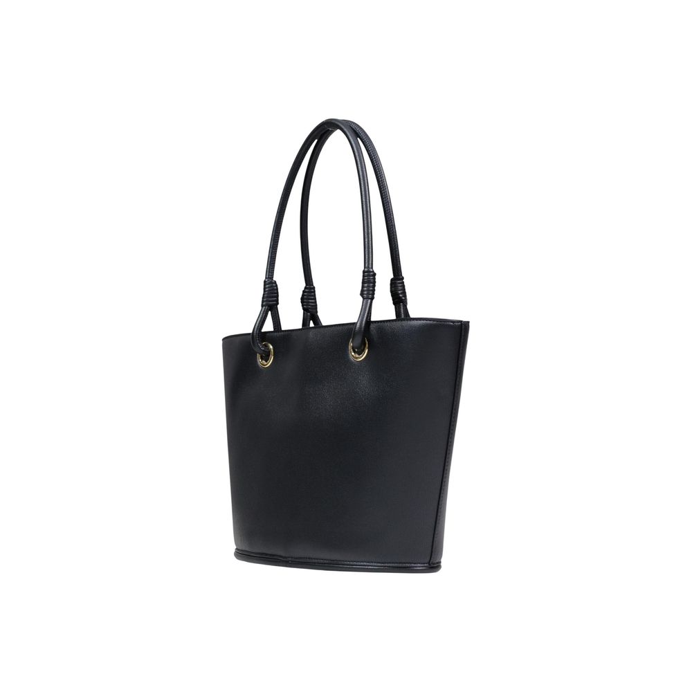 Borsa a mano nera in polietilene Love Moschino