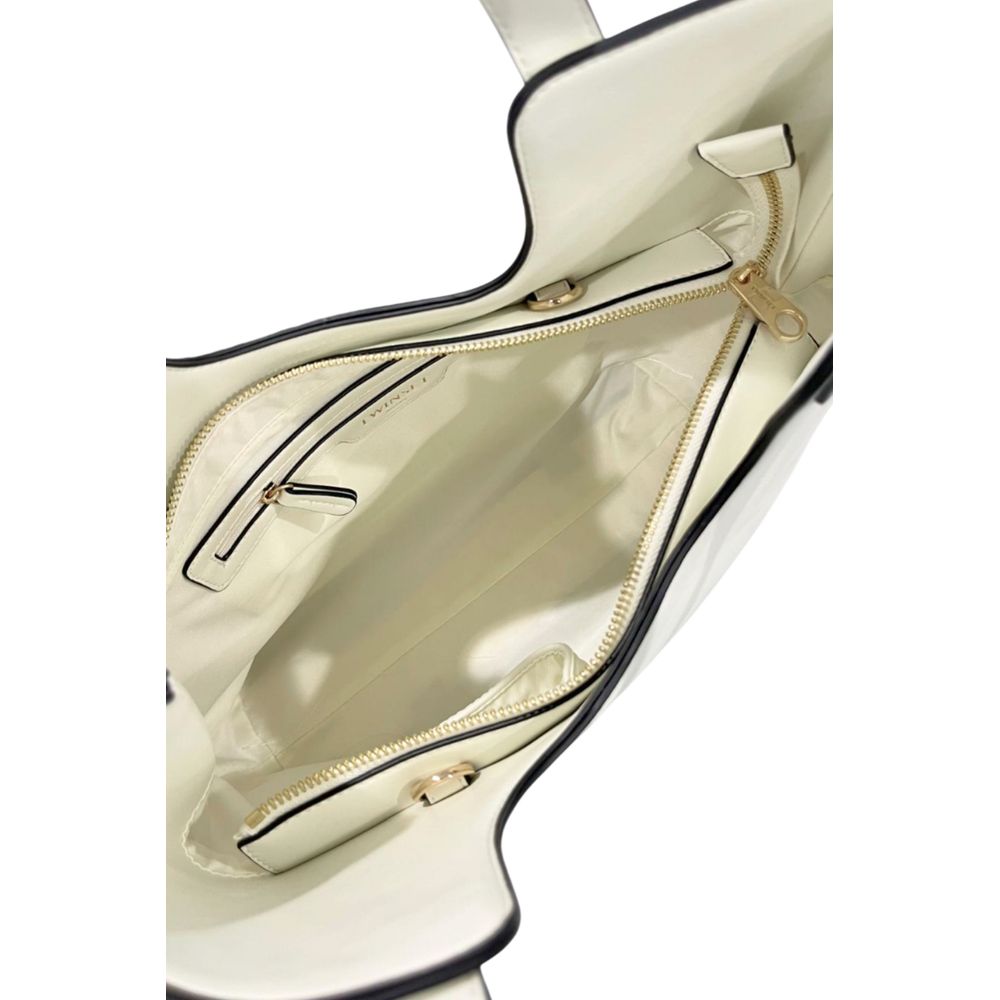 Borsa a mano da donna Twinset in PU bianco