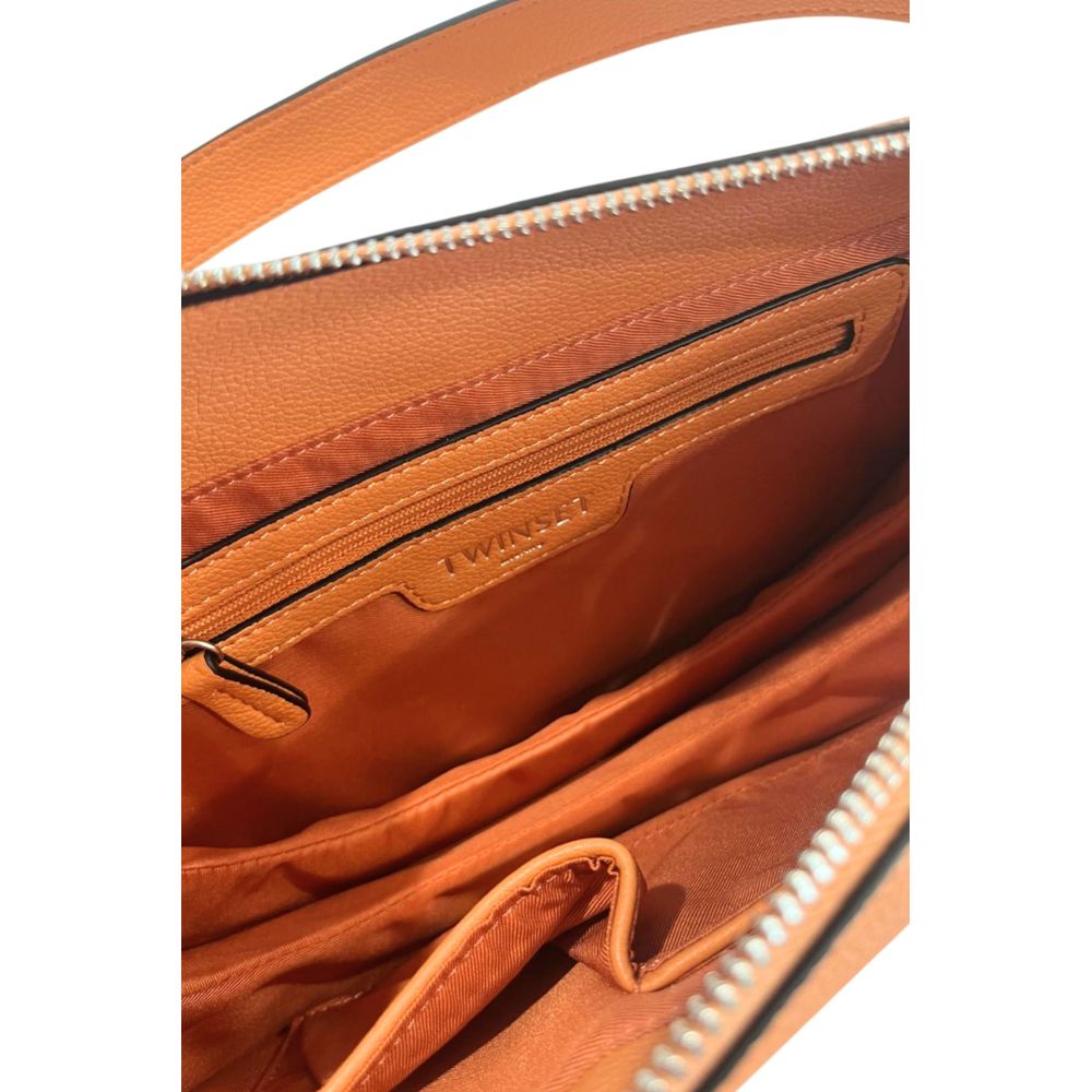 Borsa a tracolla da donna in poliuretano arancione Twinset
