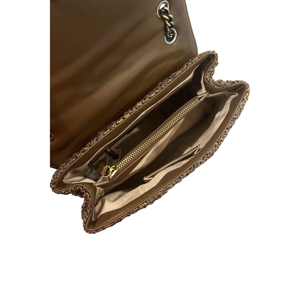 Borsa a tracolla da donna in polipropilene marrone Twinset