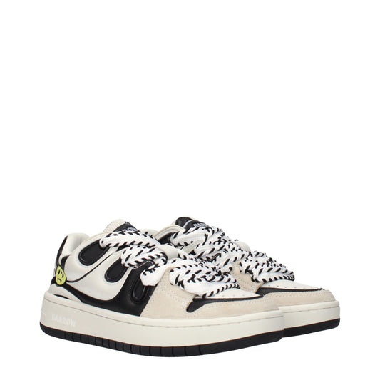 Barrow Beige Leather Sneakers