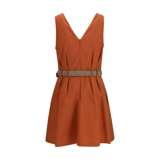 Brunello Cucinelli Orange Cotton Casual Dress
