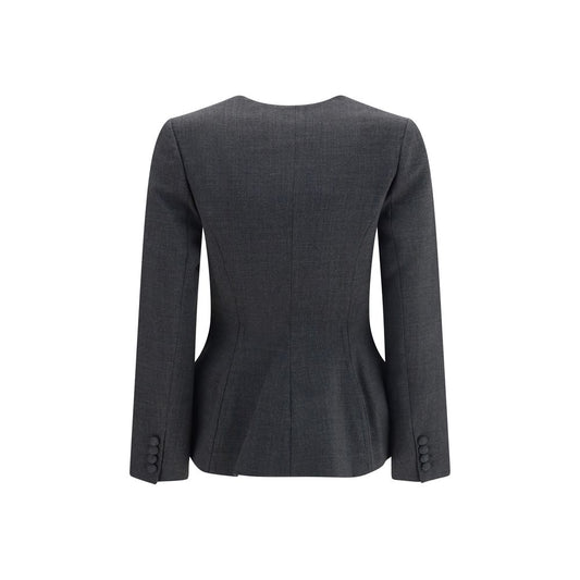 Self-Portrait Gray Polyester Blazer