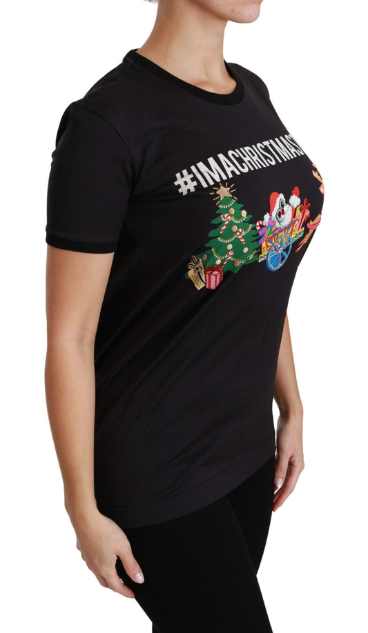 Dolce & Gabbana T-shirt girocollo nera #ImAChristmasTree