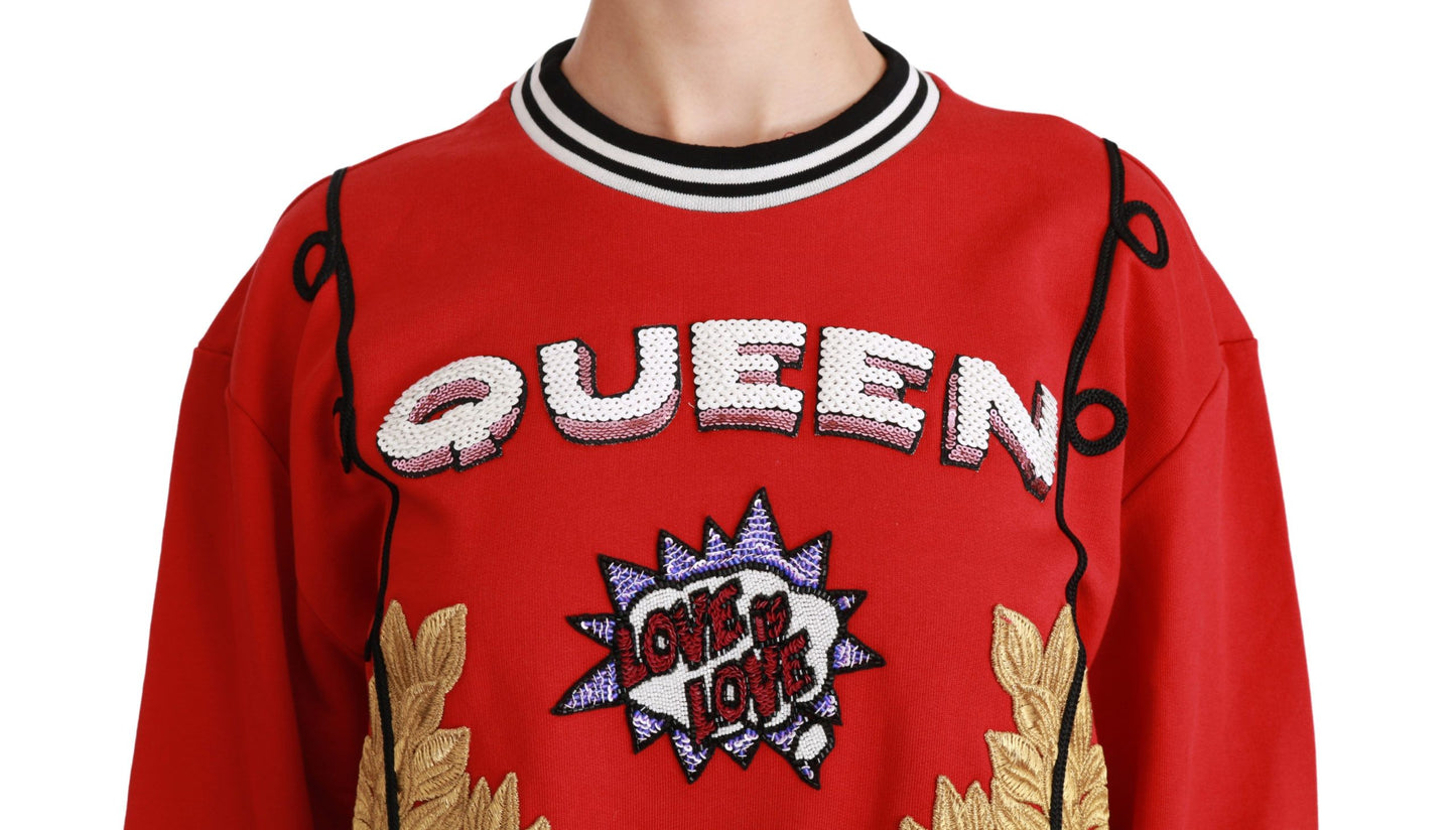 Dolce & Gabbana Red Queen Maglione con paillettes Love