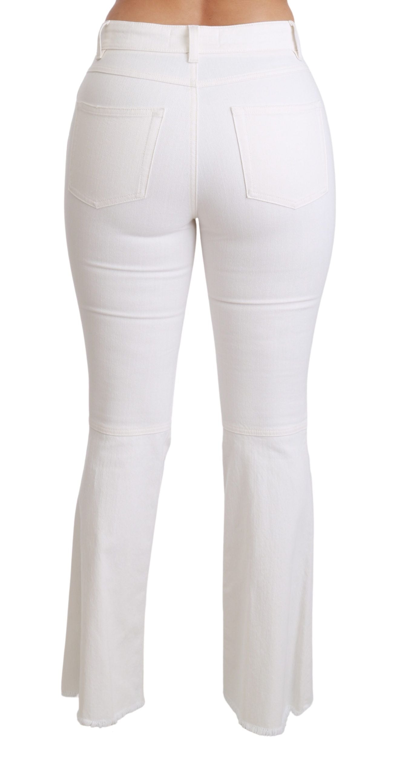 Pantaloni svasati in cotone elasticizzato con cuore bianco Dolce & Gabbana
