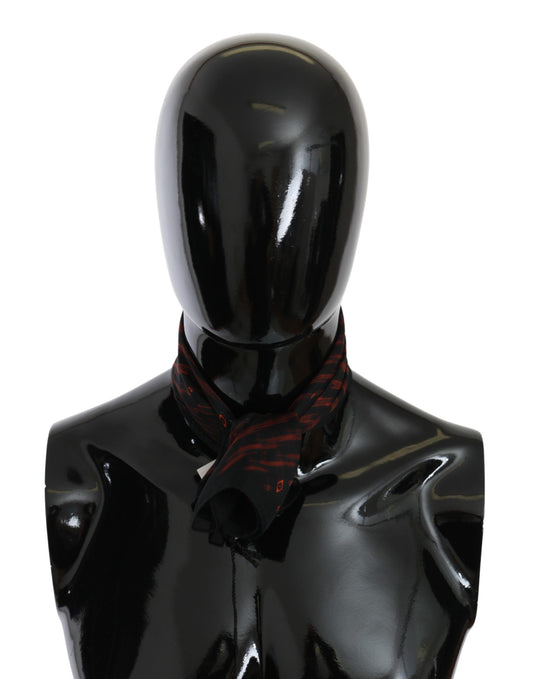 Sciarpa di marca Costume National nera e arancione in seta al 100%