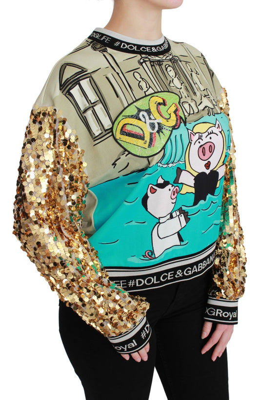 Dolce & Gabbana Maglione con paillettes Anno del Maiale