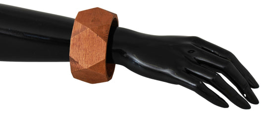Braccialetto in legno marrone con marchio Costume National