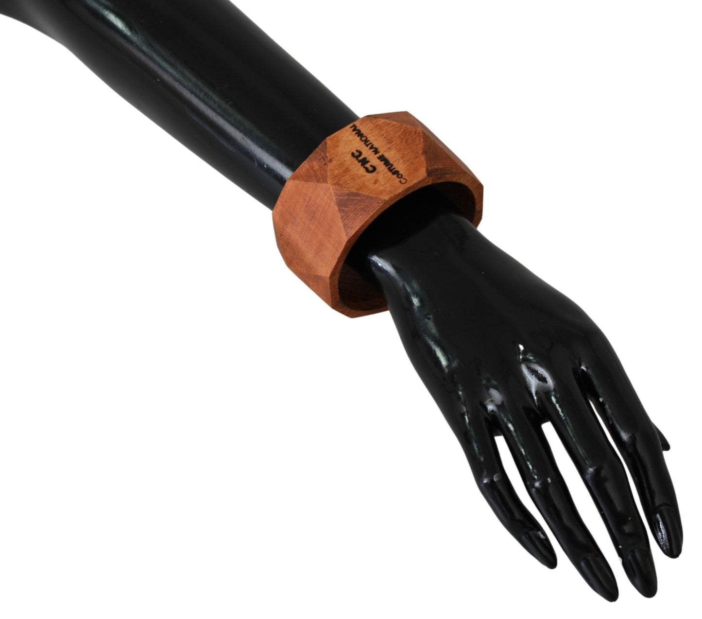 Braccialetto in legno marrone con marchio Costume National