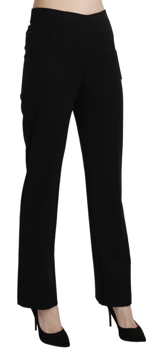 Pantaloni eleganti dritti a vita alta neri BENCIVENGA