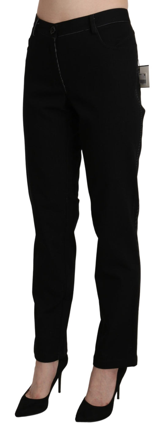 Pantaloni casual dritti a vita alta neri BENCIVENGA