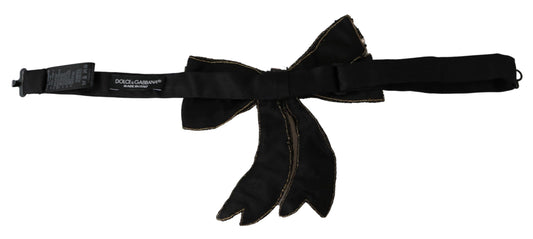 Papillon da donna Dolce & Gabbana in seta color oro con strass