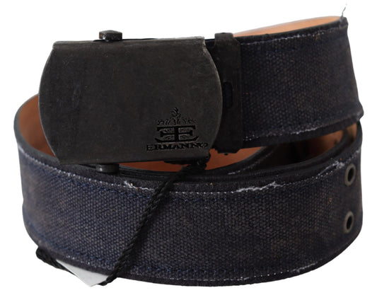 Cintura Ermanno Scervino In Pelle Blu Con Fibbia A Cricchetto