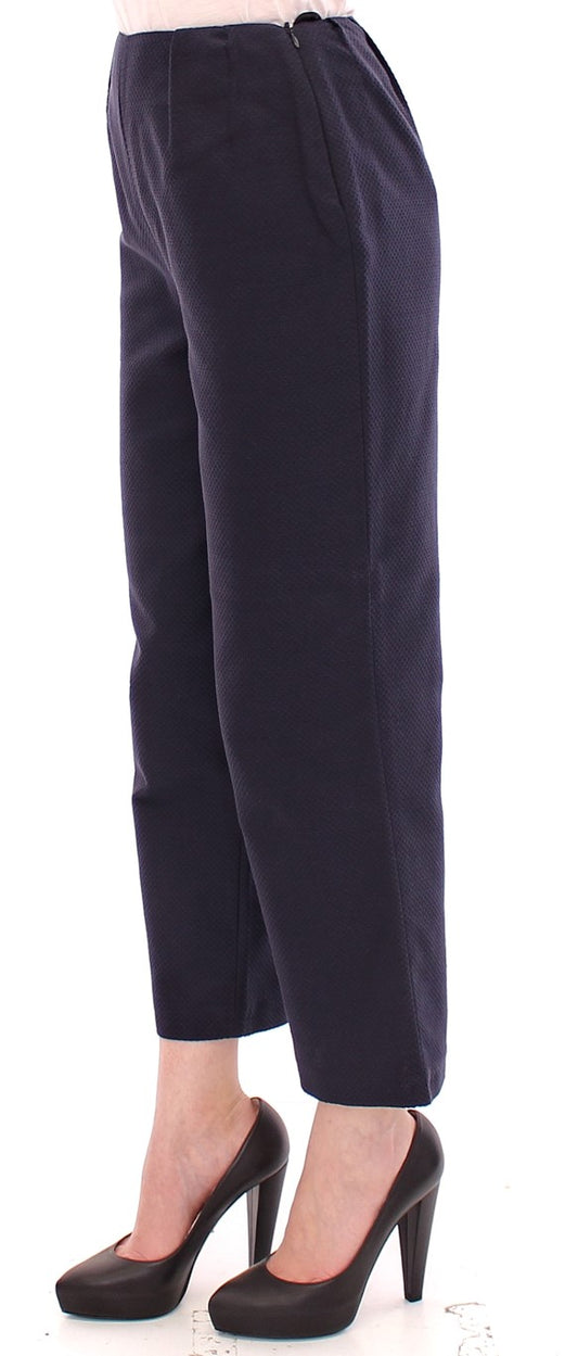 Pantaloni in cotone blu cropped di Andrea Incontri