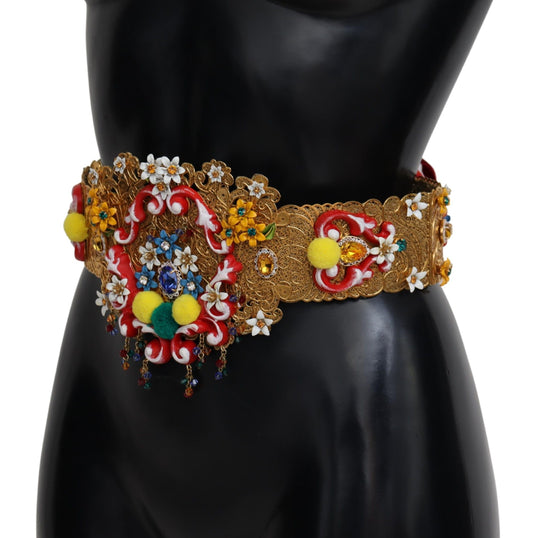Cintura Carretto Dolce & Gabbana con cristalli floreali e vita larga