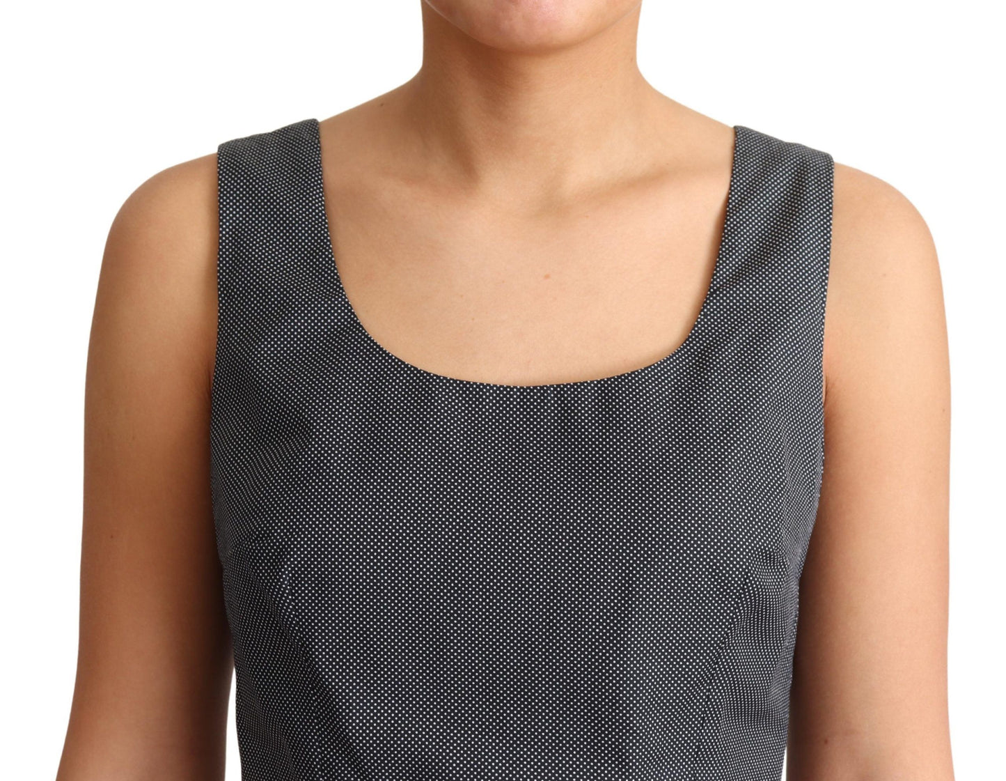 Abito a trapezio in cotone a pois neri Dolce & Gabbana