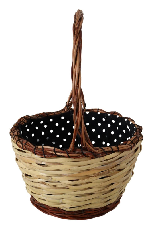 Borsa tote in vimini e rattan beige Dolce & Gabbana